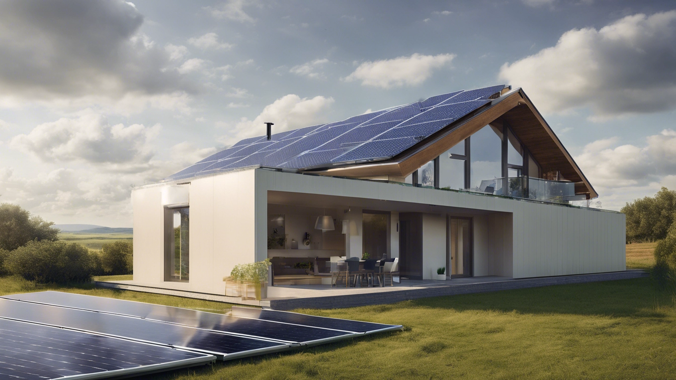 a house with solar panels on the roof