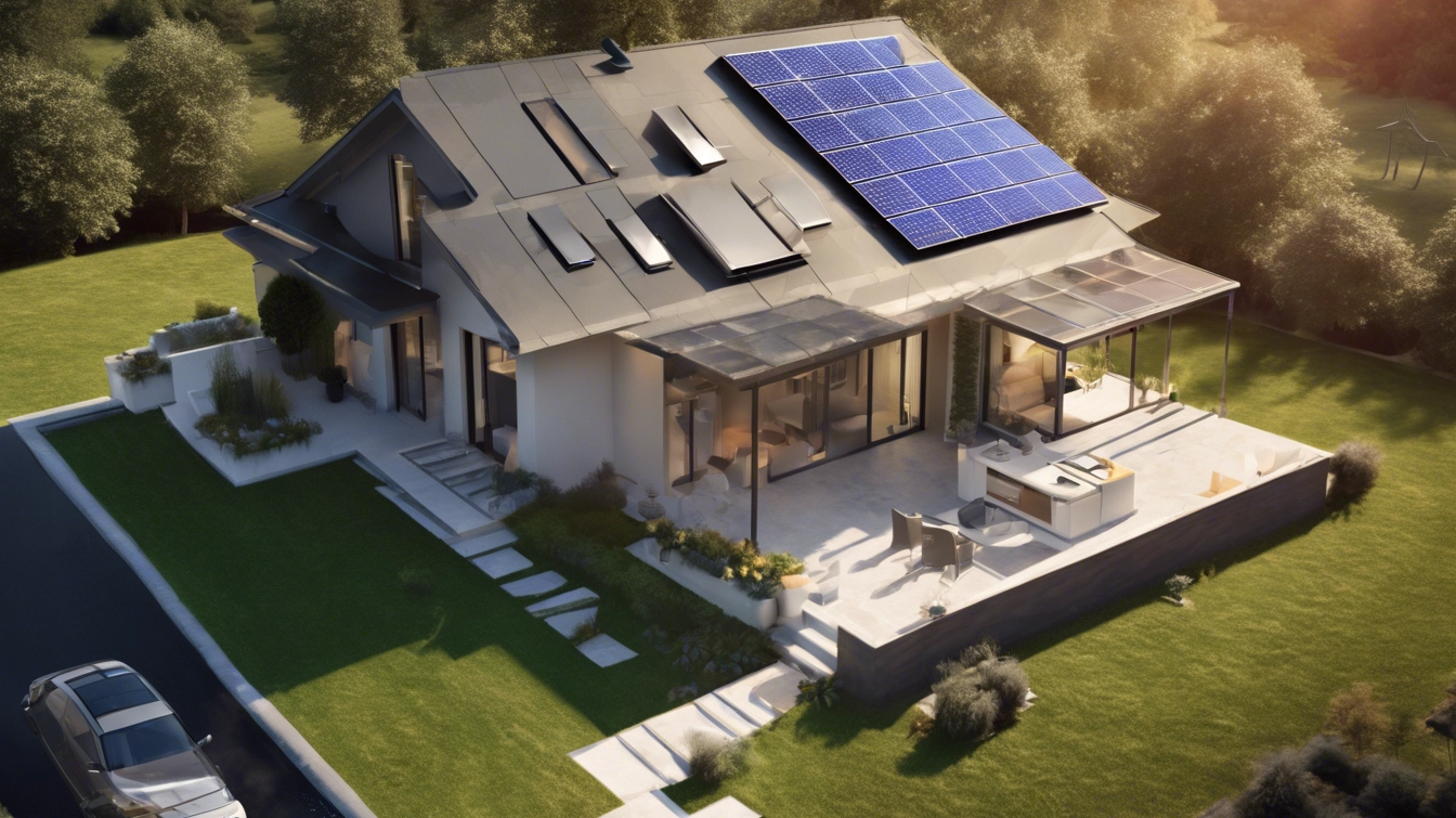 a house with solar panels on the roof
